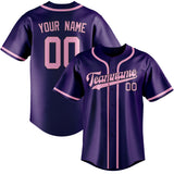 Custom Purple & Light Pink Colors Design Sports Baseball Jersey