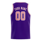 Custom Purple & Light Pink Colors Design Sports Basketball Jersey