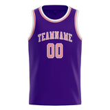 Custom Purple & Light Pink Colors Design Sports Basketball Jersey