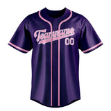 Custom Purple & Light Pink Colors Design Sports Baseball Jersey