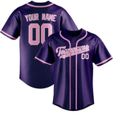Custom Purple & Light Pink Colors Design Sports Baseball Jersey