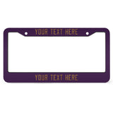 Custom Purple Khaki License Plate Frame