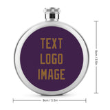 Custom Purple Khaki Hip Flask