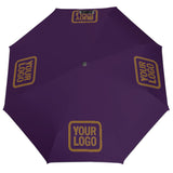 Custom Purple Khaki Automatic Umbrella