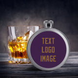 Custom Purple Khaki Hip Flask