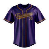 Custom Purple & Khaki Colors Design Sports Baseball Jersey