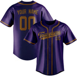 Custom Purple & Khaki Colors Design Sports Baseball Jersey