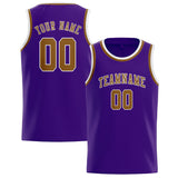 Custom Purple & Khaki Colors Design Sports Basketball Jersey