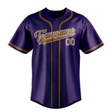 Custom Purple & Khaki Colors Design Sports Baseball Jersey