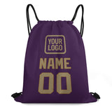 Custom Purple Light Khaki Drawstring Bag
