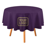 Custom Purple Light Khaki Round Table Cloth