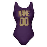 Custom Purple Light Khaki Swimsuit