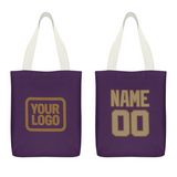 Custom Purple Light Khaki Canvas Tote Bag