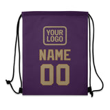 Custom Purple Light Khaki Drawstring Bag