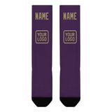 Custom Purple Light Khaki Knee-High Sock