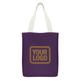 Custom Purple Light Khaki Canvas Tote Bag