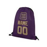 Custom Purple Light Khaki Drawstring Bag