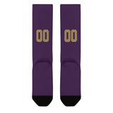 Custom Purple Light Khaki Knee-High Sock