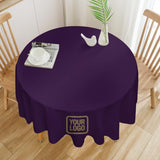 Custom Purple Light Khaki Round Table Cloth