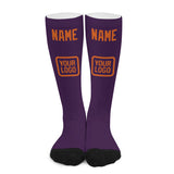Custom Purple Orange Knee-High Sock
