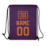 Custom Purple Orange Drawstring Bag