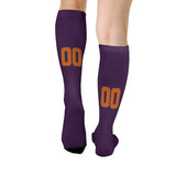 Custom Purple Orange Knee-High Sock
