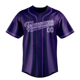 Custom Purple & Light Purple Colors Design Sports Baseball Jersey