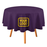 Custom Purple Gold Round Table Cloth