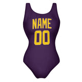 Custom Purple Gold Swimsuit