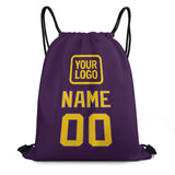 Custom Purple Gold Drawstring Bag