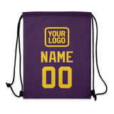 Custom Purple Gold Drawstring Bag