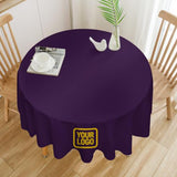 Custom Purple Gold Round Table Cloth