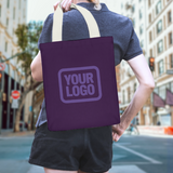 Custom Purple Gold Canvas Tote Bag