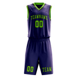 Custom Purple Emerald Green Basketball Set