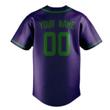 Custom Purple & Emerald Green Colors Design Sports Baseball Jersey