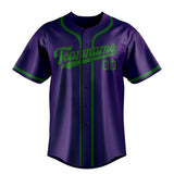 Custom Purple & Emerald Green Colors Design Sports Baseball Jersey
