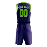 Custom Purple Emerald Green Basketball Set