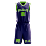 Custom Purple Emerald Green Basketball Set