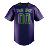 Custom Purple & Emerald Green Colors Design Sports Baseball Jersey