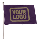 Custom Purple Light Khaki Flag
