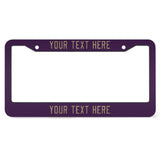 Custom Purple Light Khaki License Plate Frame