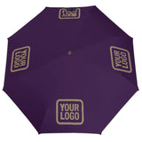 Custom Purple Light Khaki Automatic Umbrella