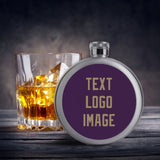 Custom Purple Light Khaki Hip Flask