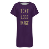 Custom Purple Light Khaki Nachthemd