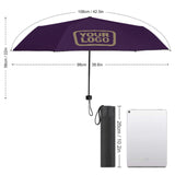 Custom Purple Light Khaki Automatic Umbrella