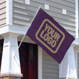 Custom Purple Light Khaki Flag