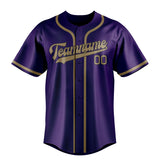 Custom Purple & Light Khaki Colors Design Sports Baseball Jersey