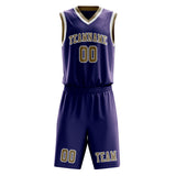 Custom Purple Light Khaki Basketball Set