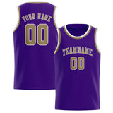 Custom Purple & Light Khaki Colors Design Sports Basketball Jersey