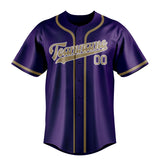 Custom Purple & Light Khaki Colors Design Sports Baseball Jersey